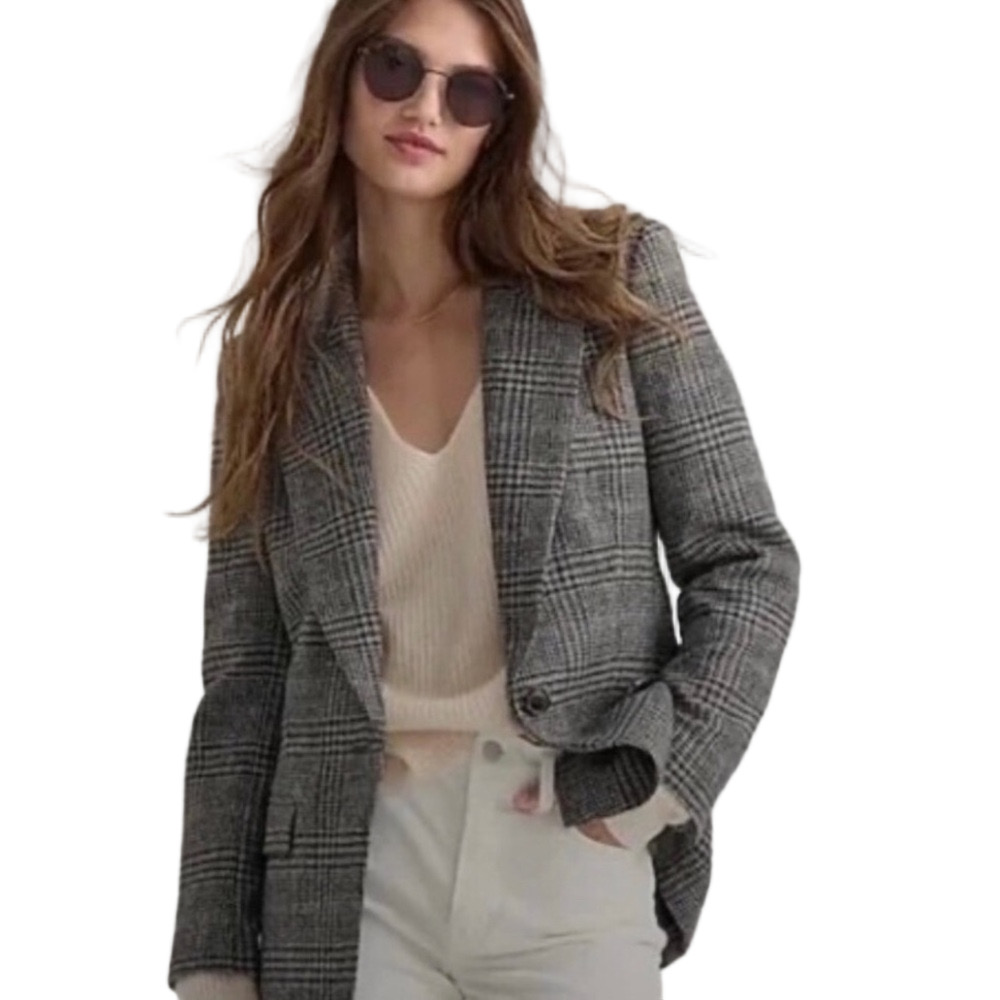 J Crew Willa Houndstooth Wool Blazer